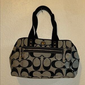 Coach Black and Beige Tote Bag